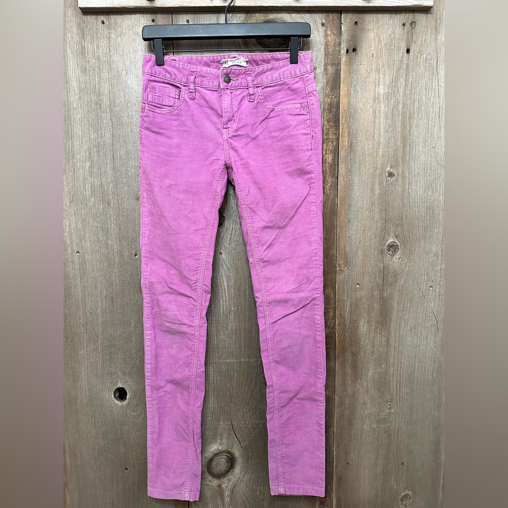 Y2K Free People Skinny Corduroy Skinny Jeans in Hot Rose Pink Slim Fit Size W 26